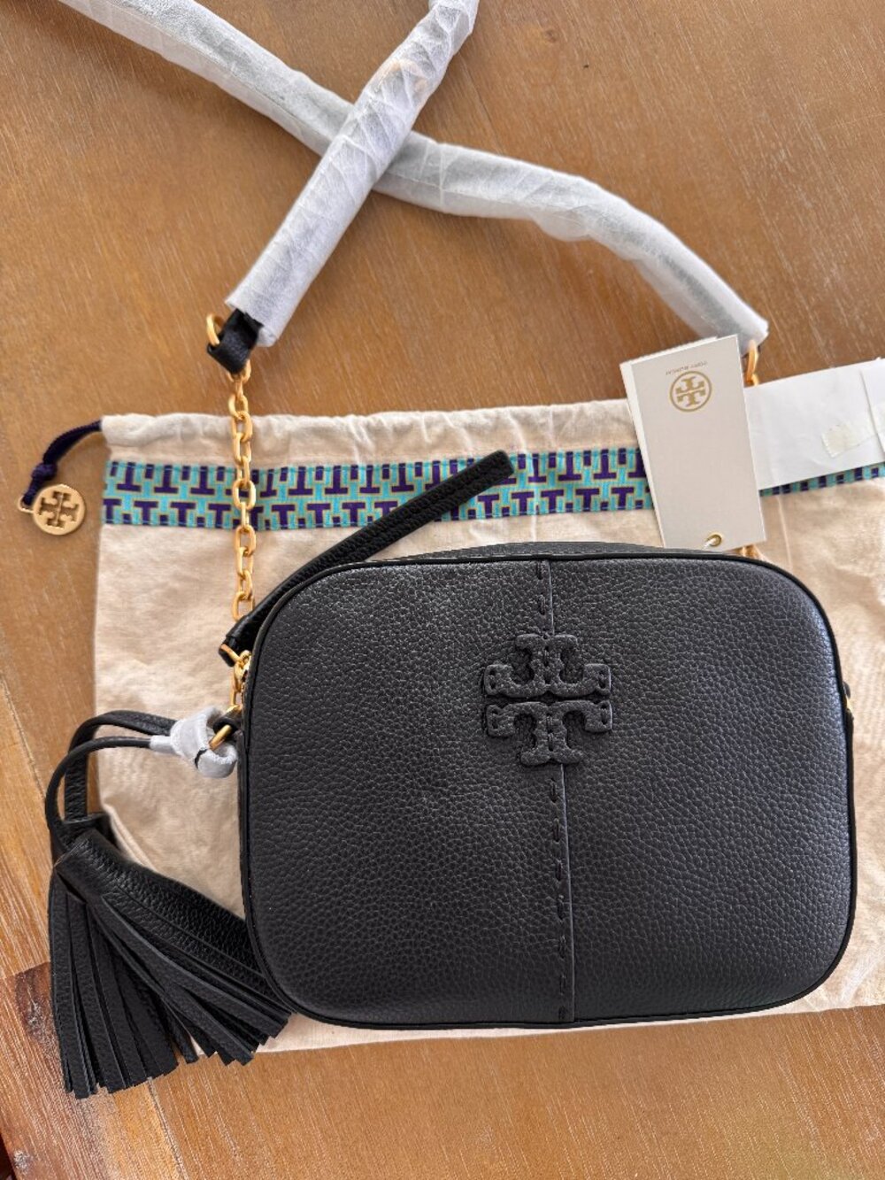 NWT Tory Burch McGraw Camera Bag Crossbody Bag Black